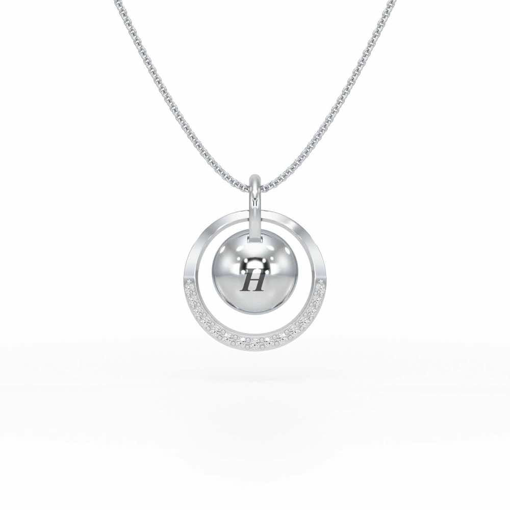 Circle Says Silver Pendant - White Gold - Image 1