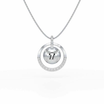 Circle Says Silver Pendant - White Gold - Image 1