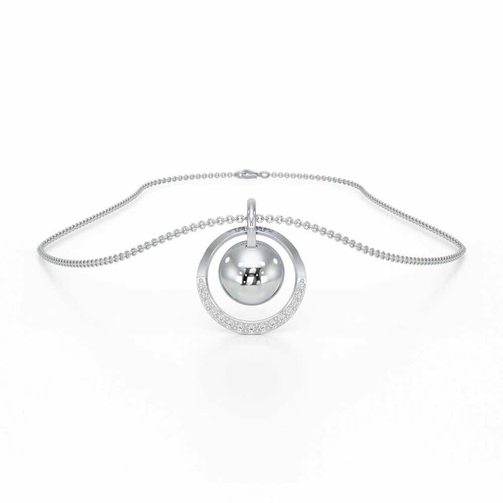 Circle Says Silver Pendant - White Gold - Image 3
