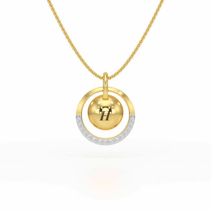 Circle Says Silver Pendant - Yellow Gold - Image 1