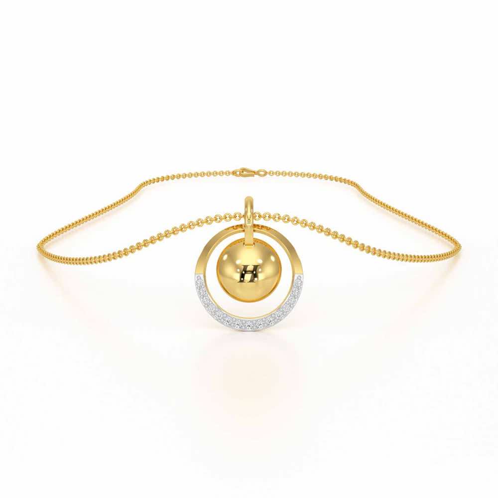 Circle Says Silver Pendant - Yellow Gold - Image 3