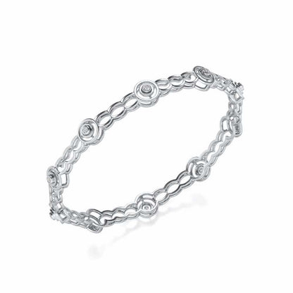 Circlice Silver Bangles - White Gold - Image 1