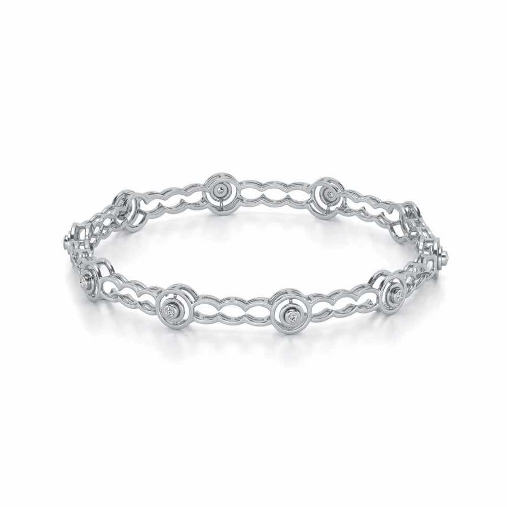 Circlice Silver Bangles - White Gold - Image 2
