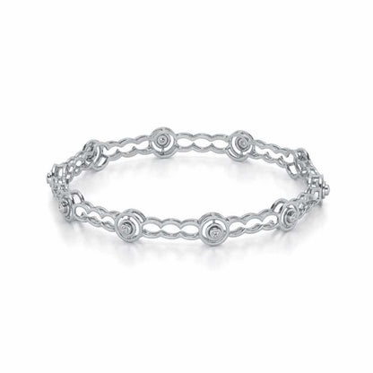 Circlice Silver Bangles - White Gold - Image 2