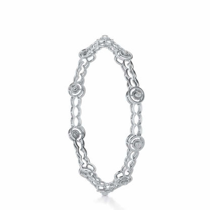 Circlice Silver Bangles - White Gold - Image 3