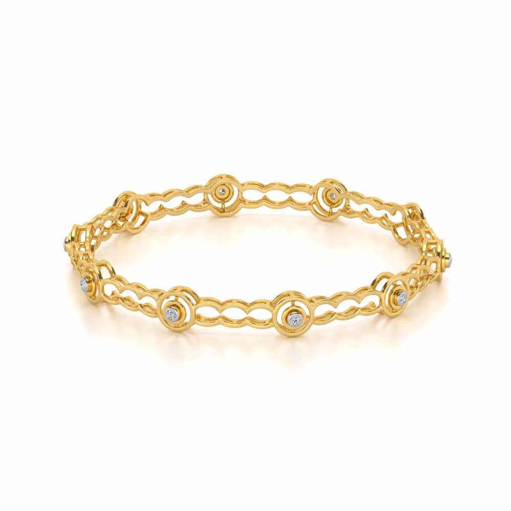 Circlice Silver Bangles - Yellow Gold - Image 2