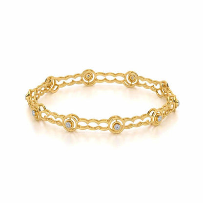 Circlice Silver Bangles - Yellow Gold - Image 2