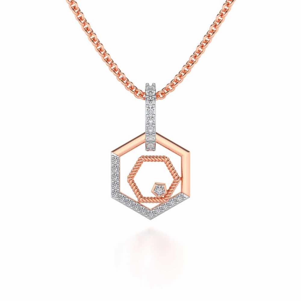 Circum-Hexa Silver Pendant - Rose Gold - Image 1
