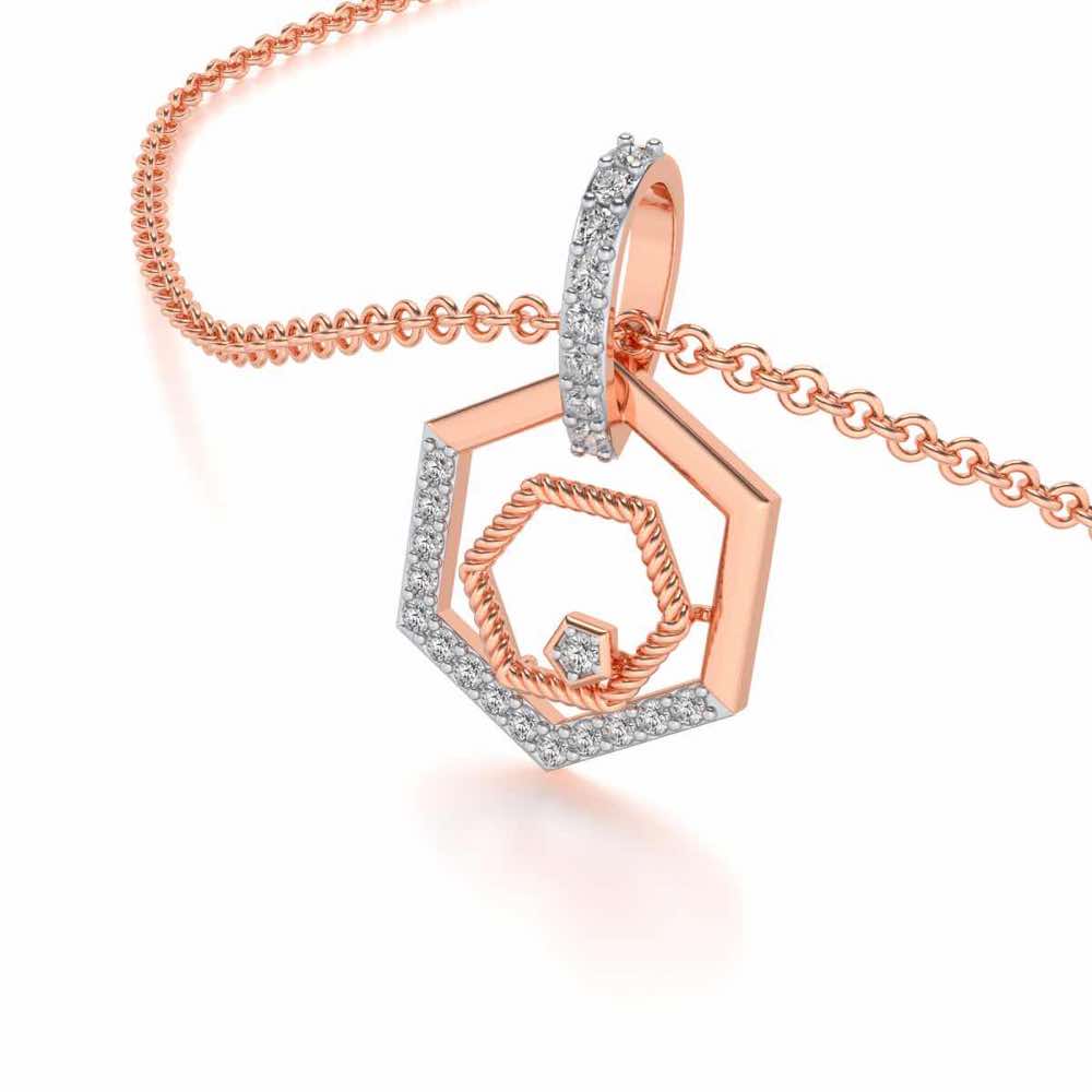 Circum-Hexa Silver Pendant - Rose Gold - Image 2