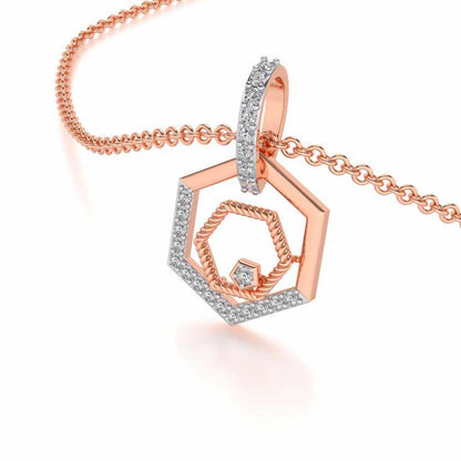 Circum-Hexa Silver Pendant - Rose Gold - Image 2