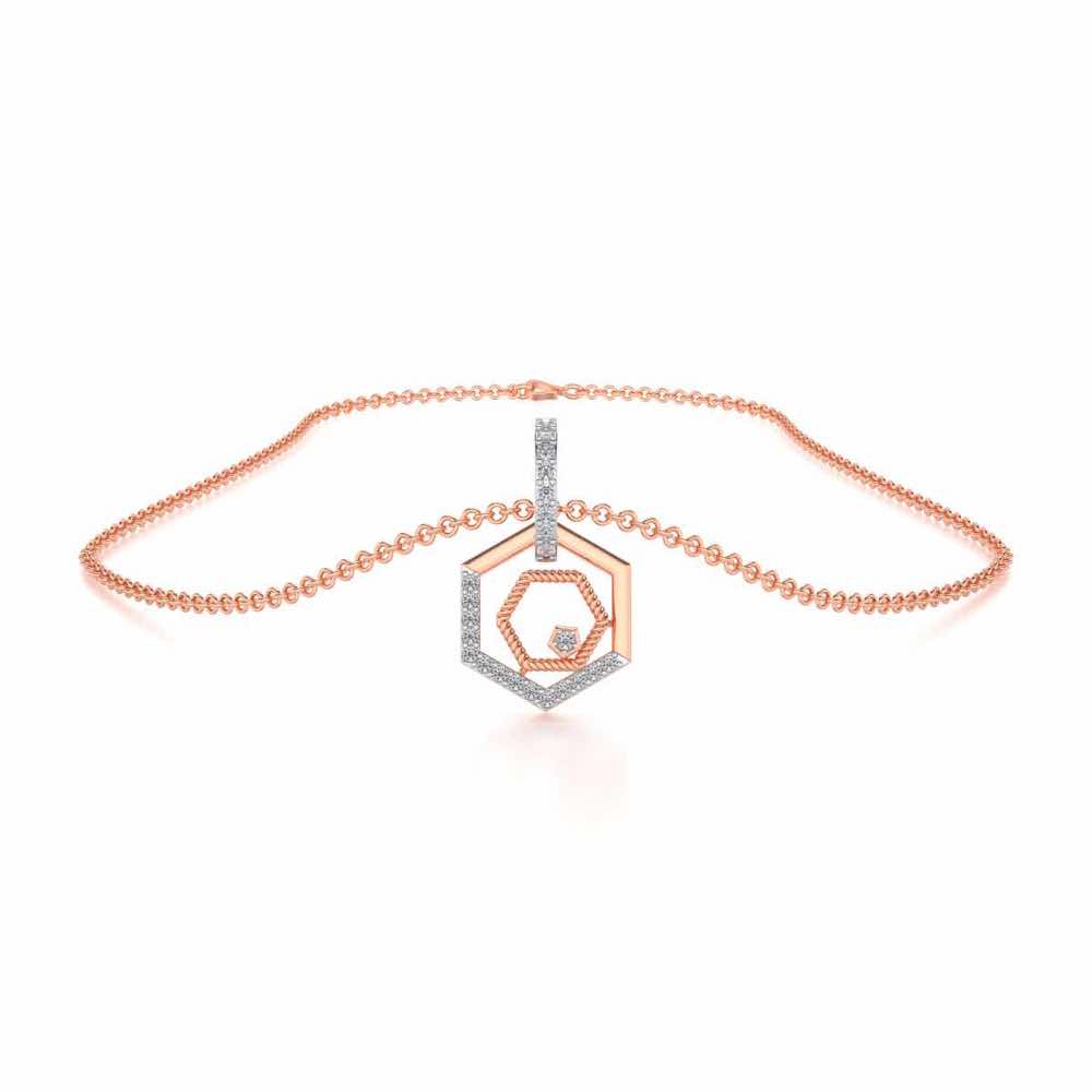 Circum-Hexa Silver Pendant - Rose Gold - Image 3