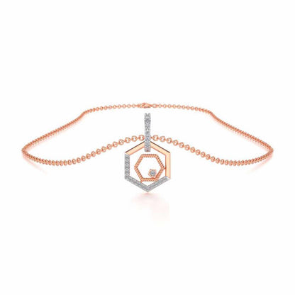 Circum-Hexa Silver Pendant - Rose Gold - Image 3