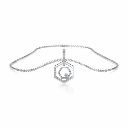 Circum-Hexa Silver Pendant - White Gold - Image 3