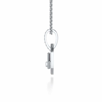Circum-Hexa Silver Pendant - White Gold - Image 4