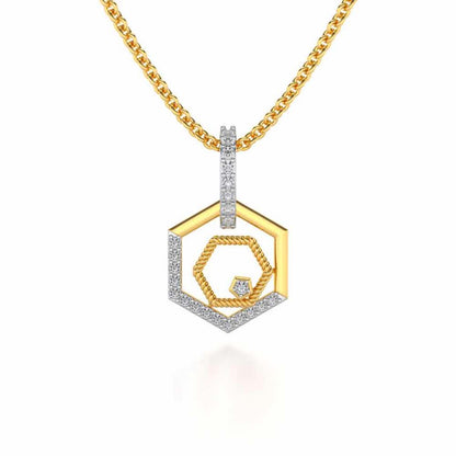 Circum-Hexa Silver Pendant - Yellow Gold - Image 1