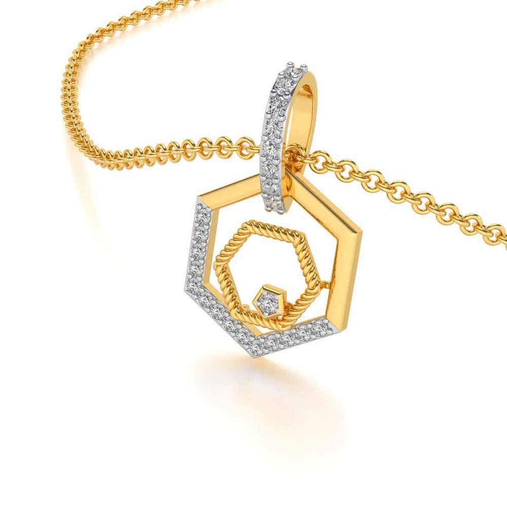 Circum-Hexa Silver Pendant - Yellow Gold - Image 2