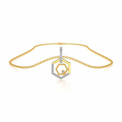 Circum-Hexa Silver Pendant - Yellow Gold - Image 3