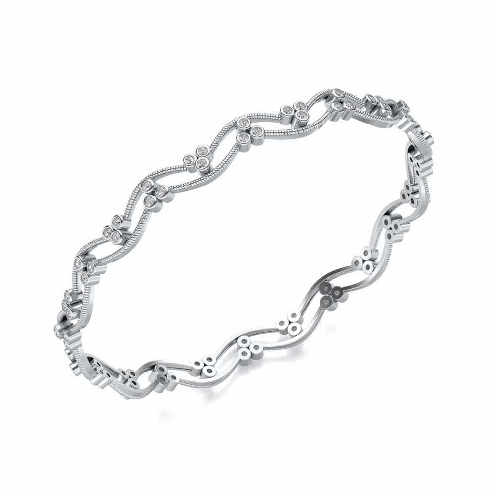 Citlali Silver Bangles - White Gold - Image 1