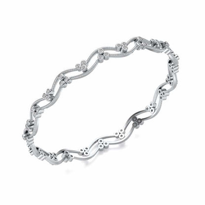Citlali Silver Bangles - White Gold - Image 1