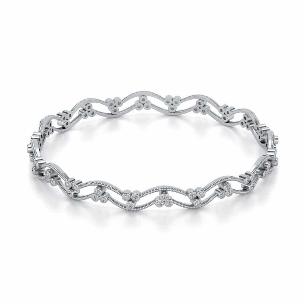 Citlali Silver Bangles - White Gold - Image 2