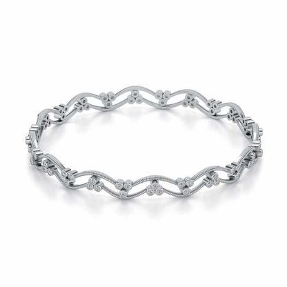 Citlali Silver Bangles - White Gold - Image 2