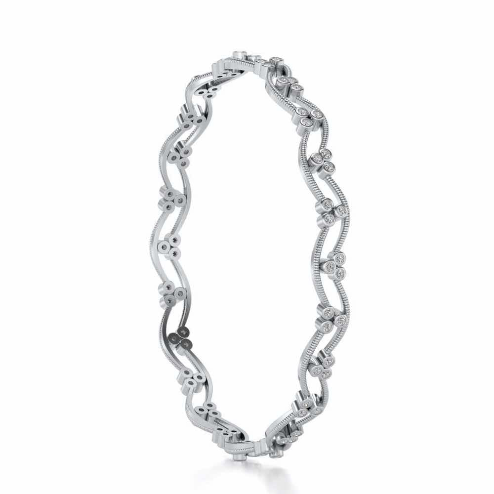 Citlali Silver Bangles - White Gold - Image 3