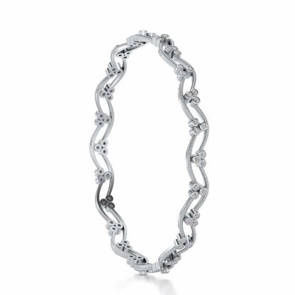 Citlali Silver Bangles - White Gold - Image 3