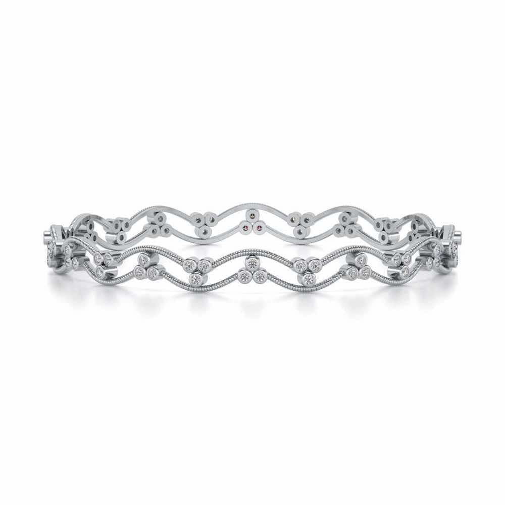 Citlali Silver Bangles - White Gold - Image 4
