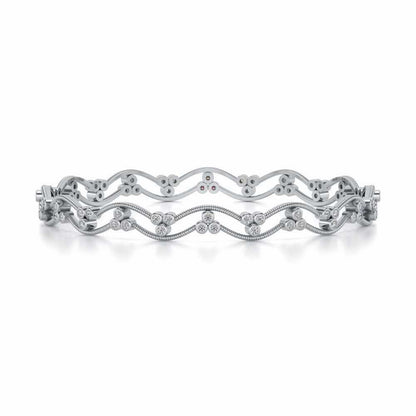 Citlali Silver Bangles - White Gold - Image 4