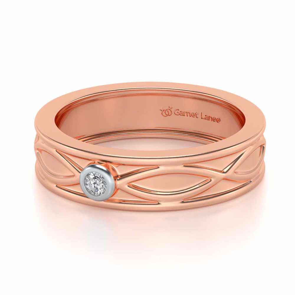 Classic Silver Band Ring - Rose Gold - Image 2