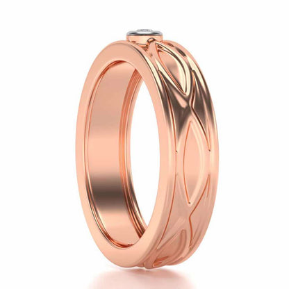 Classic Silver Band Ring - Rose Gold - Image 3