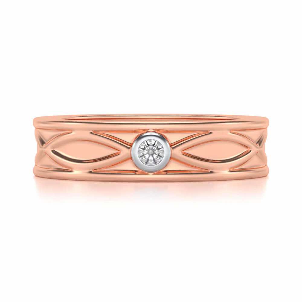 Classic Silver Band Ring - Rose Gold - Image 4