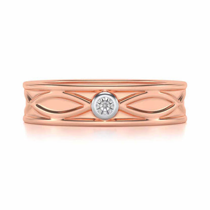 Classic Silver Band Ring - Rose Gold - Image 4
