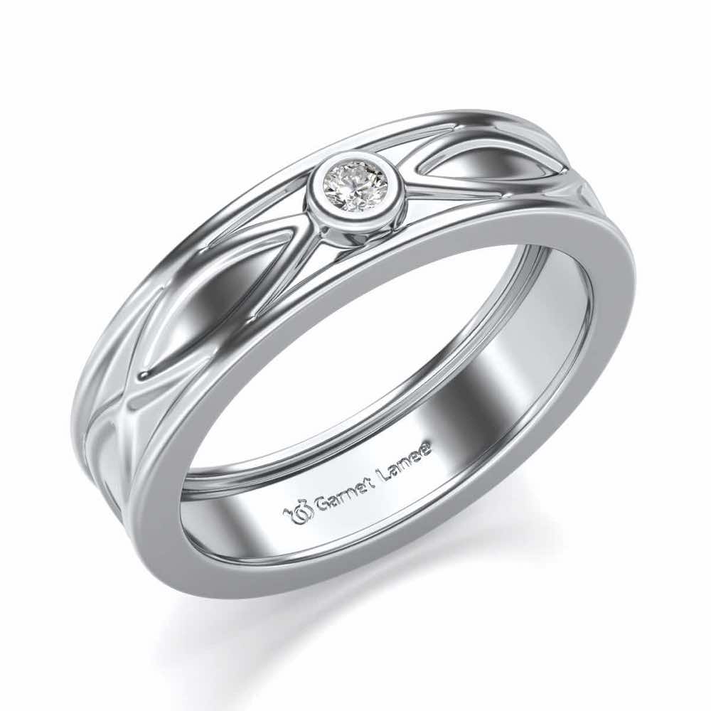 Classic Silver Band Ring - White Gold - Image 1