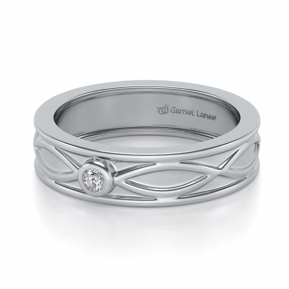 Classic Silver Band Ring - White Gold - Image 2