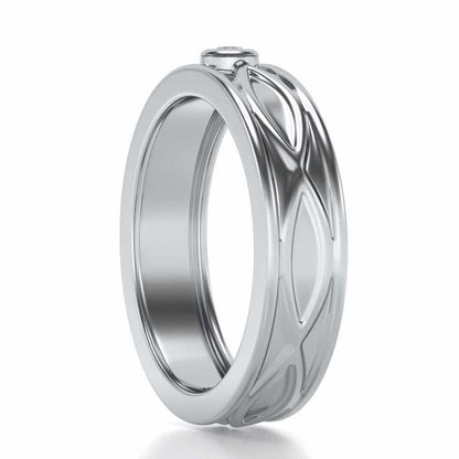 Classic Silver Band Ring - White Gold - Image 3
