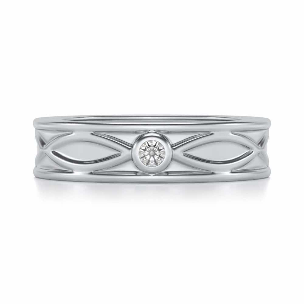 Classic Silver Band Ring - White Gold - Image 4