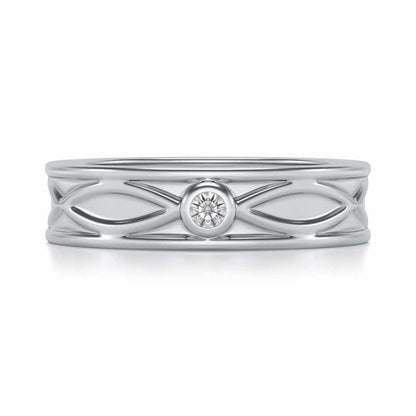 Classic Silver Band Ring - White Gold - Image 4