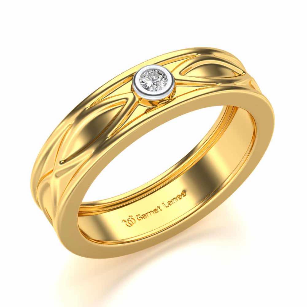 Classic Silver Band Ring - Yellow Gold - Image 1