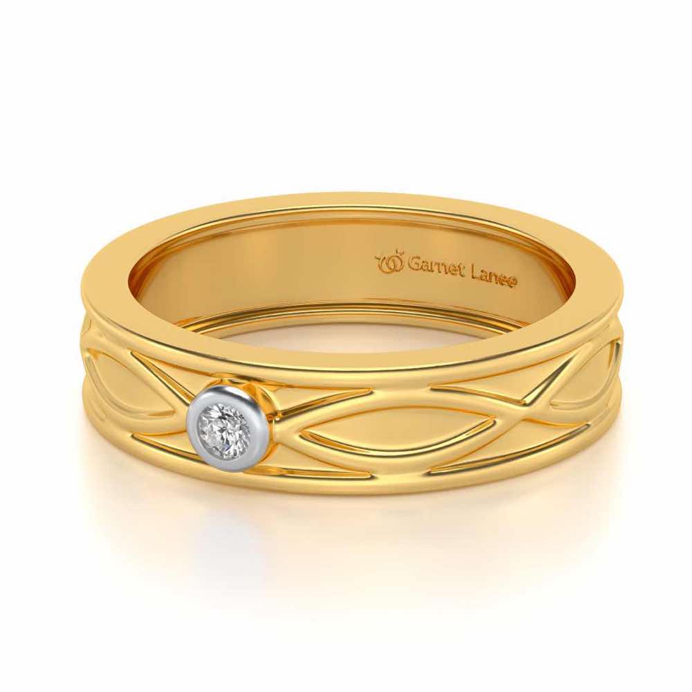 Classic Silver Band Ring - Yellow Gold - Image 2