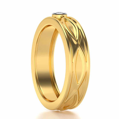 Classic Silver Band Ring - Yellow Gold - Image 3