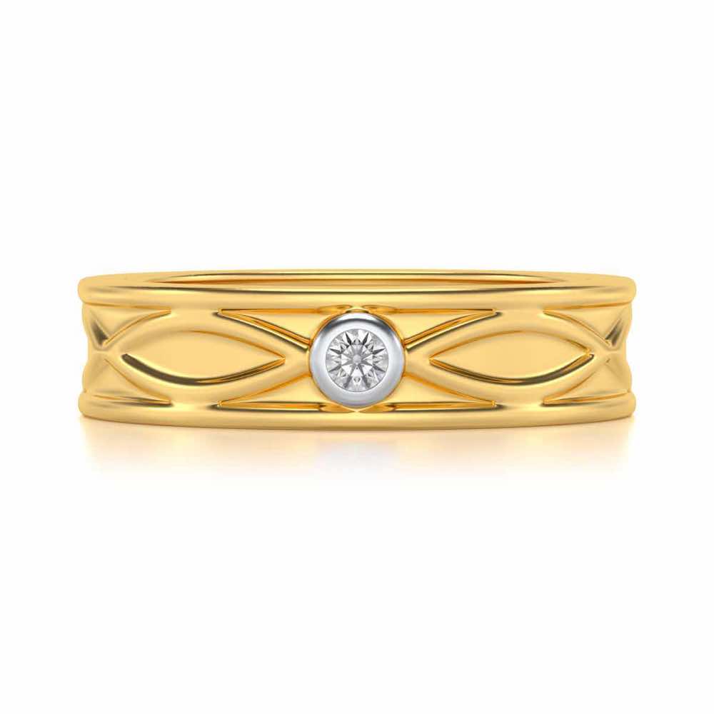Classic Silver Band Ring - Yellow Gold - Image 4
