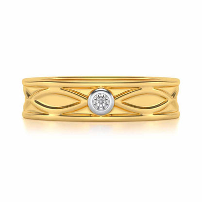 Classic Silver Band Ring - Yellow Gold - Image 4