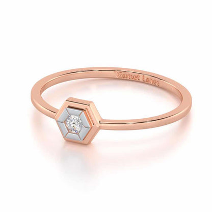 Classic Elegance Silver Ring - Rose Gold - Image 2