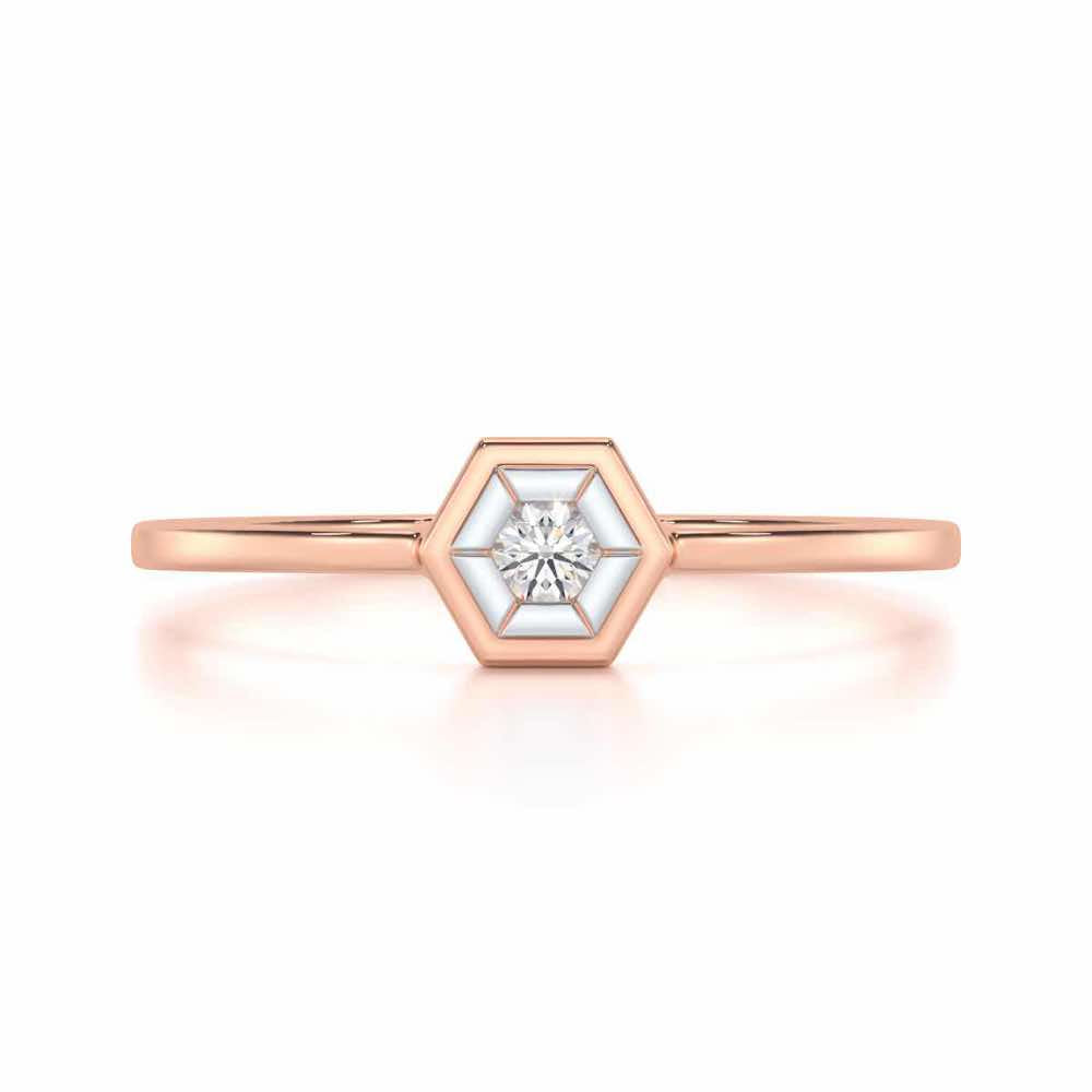 Classic Elegance Silver Ring - Rose Gold - Image 4