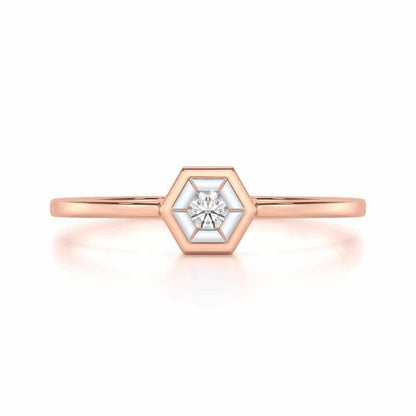 Classic Elegance Silver Ring - Rose Gold - Image 4