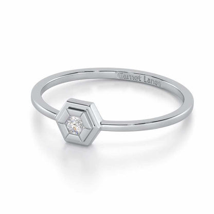 Classic Elegance Silver Ring - White Gold - Image 2