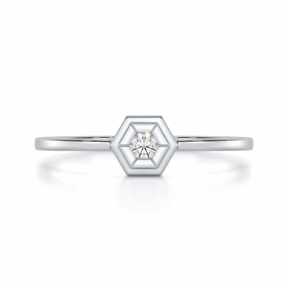 Classic Elegance Silver Ring - White Gold - Image 4