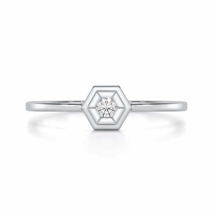 Classic Elegance Silver Ring - White Gold - Image 4