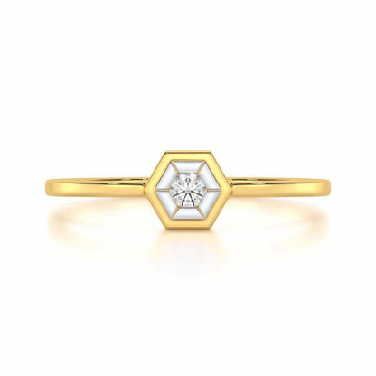 Classic Elegance Silver Ring - Yellow Gold - Image 4
